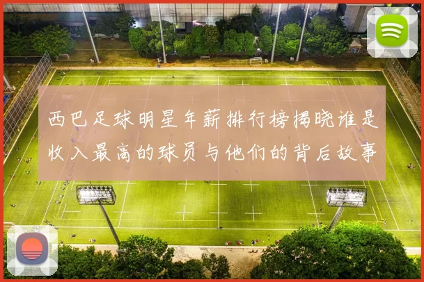 西巴足球明星年薪排行榜揭晓谁是收入最高的球员与他们的背后故事